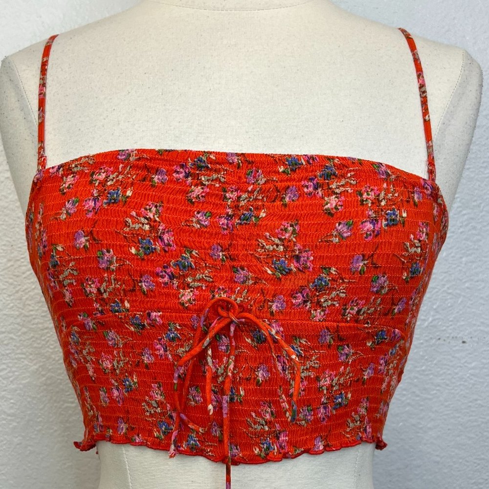 Free People Bandeau Top Maia Convertible top in Red Meadow Size S - Picture 2 of 7
